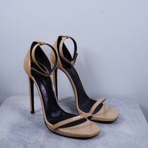 Saint Laurent Nude Amber Patent Leather Sandals Size 40.5